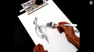 ✅ آموزش خطاطی زیبا با استفاده از چنگال