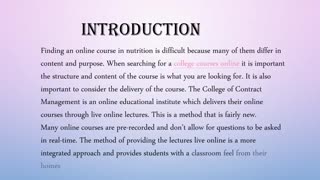 Online Courses in Nutrition