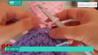 آموزش جامع تریکوبافی - سبد تریکو گرد