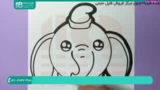 نقاشی به کودکان - نحوه نقاشی کردن بچه فیل جذاب