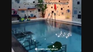 وسایل ورزش در آب در استخر صدف