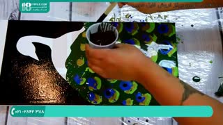 نقاشی با رزین اپوکسی - نقاشی آبستره طاووس