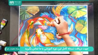 آموزش کشیدن نقاشی ماهی با اکریلیک روی شیشه