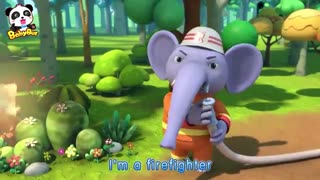 Elephant Firefighter Rescue Team | Nursery Rhymes | Kids Songs | Kids Role Play | BabyBus