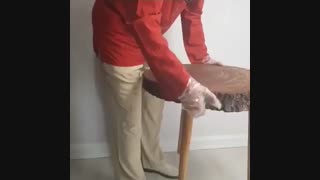 میز عسلی صنوبر سه پایه چوبی روستیک