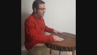 میز عسلی صنوبر سه پایه چوبی روستیک