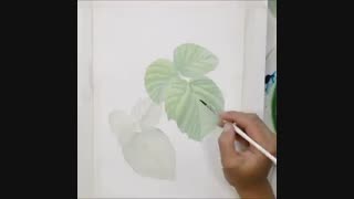 کشیدن برگ با آبرنگ