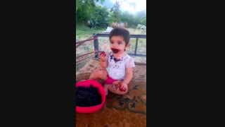 توت خوردن نینی کوچولوی بامزه و شیرین و شیطون کار آیناز محمودی 