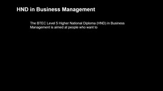 hnd business management distance learning