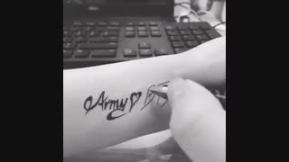 کشیدن طرح بی تی اس روی دست