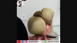 آموزش مدل مو دخترانه شینیون شیاری- مومیس مرجع و مشاور مو