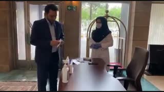 ضدعفونی هتل پارسیان کوثر اصفهان با محلول ضدعفونی کننده ارگانیک فوداسیب آرال شیمی