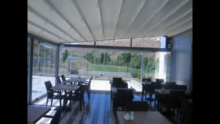 حقانی 09380039391-زیباترین سقف های متحرک رستوران- سایبان جمع شونده حیاط کافی شاپ- سقف اتوماتیک فودکورت