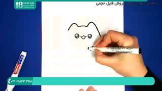 طریقه نقاشی کردن گربه ناز در دونات