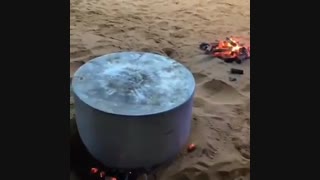 وسط بیابون کباب بره با زغال دیجی زغال