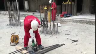 فیلم جوشکاری فورجینگ میلگردهای کوتاه ستون