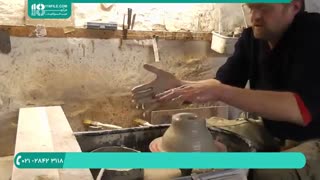 ساخت گلدان سفالی طرح دار