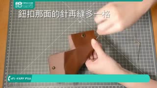 دوخت کیف پول چرم قهوه ای دخترانه