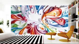 طرح های بسیار زیبا از کاغذ دیواری سه بعدی