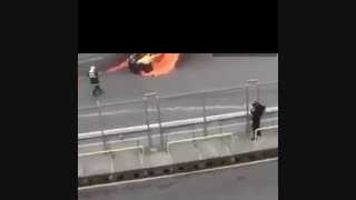 حریق در مسابقات اتومبیل رانی