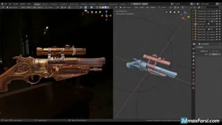 FlippedNormals – Steam punk Gun Game Asset in Blender Tutorial