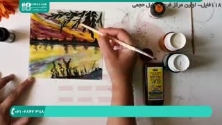 آموزش کشیدن منظره ای زیبا روی شیشه
