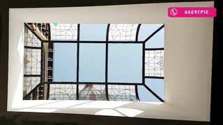 سقف نورگیر شیشه ای استخر سعادت اباد ( ساخت با شیشه های تزئینی استین گلس )