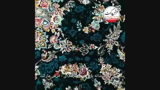 فرش باغ حریر سرمه ای 700 شانه - فرش مارکت -فرش کاشان