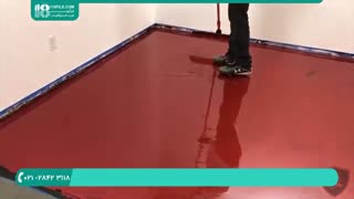 مراحل نصب کفپوش اپوکسی قرمز و مشکی