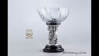 ظروف نقره، شکلات خوری نقره، ظروف پایه دار نقره، نقره ریحانی