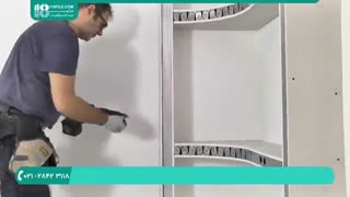 آموزش نصب کناف خمیده برای کتابخانه