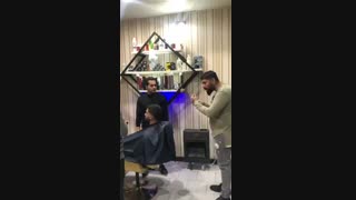 اموزش فید مو و فاصله بین شونه موزر توسط استاد مسعود حق پرست