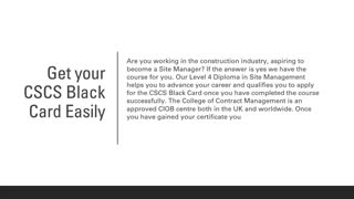 CSCS Black Card Without NVQ