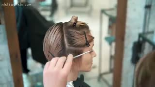 آموزش مدل مو باب کوتاه با چتری- مومیس مرجع و مشاور مو