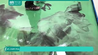 آموزش اجرای کفپوش اپوکسی ارتعاشی سبز و مشکی