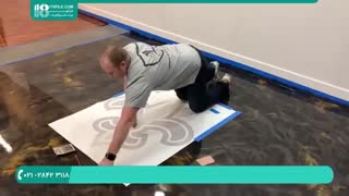 روش چسباندن تابلو چسب بر روی کف پوش اپوکسی متالیک