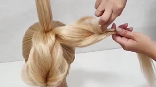 آموزش مدل مو دخترانه شینیون سه دسته ای- مومیس مرجع و مشاور مو