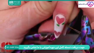 طراحی و کاشت ناخن شیک در مدل قلب