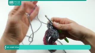 نحوه بافت شالگردن دخترانه با کاموا رنگی و قلاب