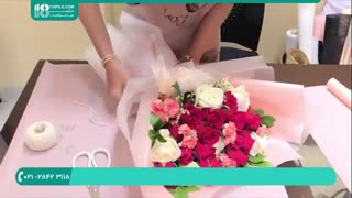 آموزش پیچیدن دسته گل با گل های رز | گل آرایی