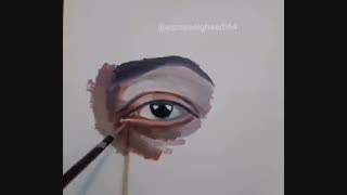 آموزش نقاشی چشم با رنگ و روغن