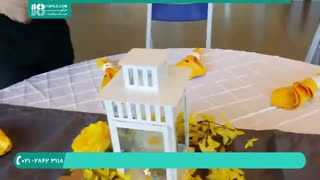 نحوه تزئین میز و صندلی مهمان های عروسی با گل طبیعی