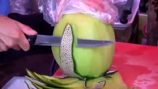 مهارتهای برش میوه _ غذای خیابانی کره جنوبی