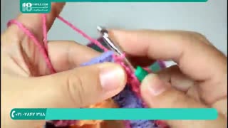 بافت یقه اسکی چند رنگی