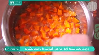 مراحل پخت مربا خوشمزه کدو تنبل همراه با زنجبیل