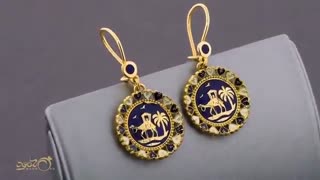 سرویس میناکاری نخل و کاروان خاص 22 عیار از طلای میناکرای محمود