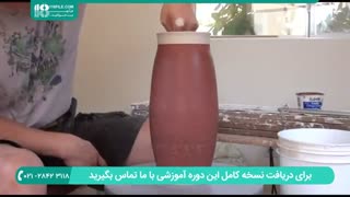 سفالگری با چرخ | نحوه ی ساخت گلدون سفالی با سدیم سیلیکات