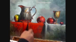 آموزش رنگ و روغن طبیعت بی جان