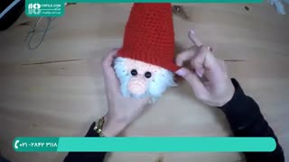 آموزش قدم به قدم بافت عروسک بابا نوئل به  صورت ساده