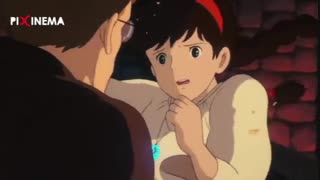 سکانس فعال شدن گردن بند کریستالی در فیلم لاپوتا قلعه‌ای در آسمان